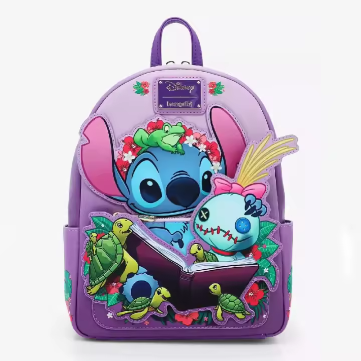 Nueva Mochila Mini De Disney Lilo & Stitch Con Stitch Leyendo Para Damas Mochila Casual Para Halloween Regalo Sorpresa - 1