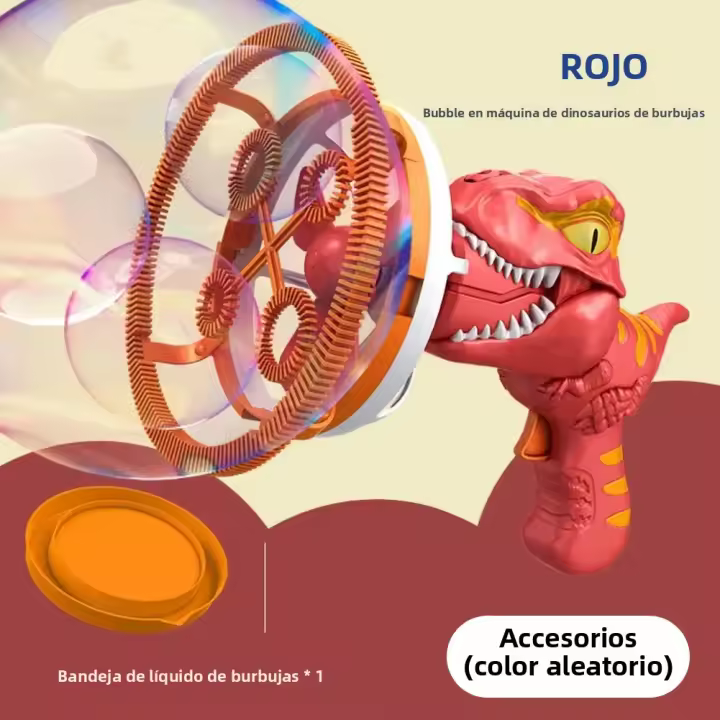 Pistola De Burbujas Eléctrica Dinosaurio Juguete Infantil Automática Para Fiestas Y Bodas Juguetes Para Niños De 3 a 12 Años - 1