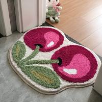 Alfombra De Baño De Microfibra Absorbente En Forma De Cereza Cute Cherry Non-Slip Alfombrilla De Fruta Para El Baño - details 6