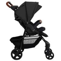 vidaXL Cochecito de bebé 2 en 1 de acero gris antracita - details 3