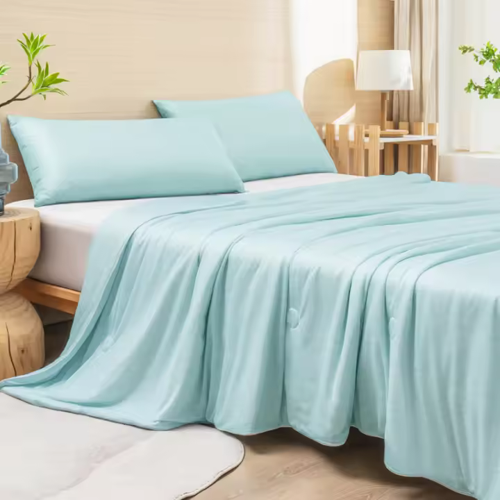 Edredón De Enfriamiento Para Cama Seda Cómodo Y Ligero Ropa De Cama Con Tela Fría De Dos Lados Para Verano Poliéster 100% - 1
