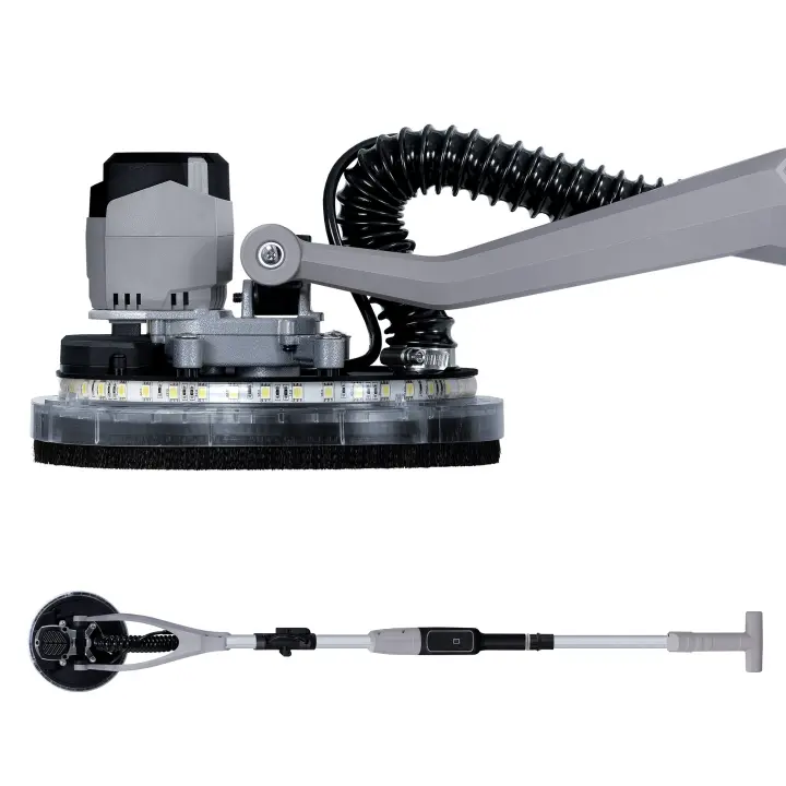 Werku WK403260, Lijadora Circular Paredes Techos Brushless, Calidad Profesional, Control Digital, Potencia 400 W, Disco 225 mm, Sistema Luz LED Visión, Incluye Disco Lijado y Manguera Aspiración - 1