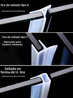 Sella De Ducha De Silicona Para Puerta De Baño Material De Goma Plástica Compatible Con Ventanas Y Cristales Accesorios De Fijación H6/h8/h10/h12mm - details 7