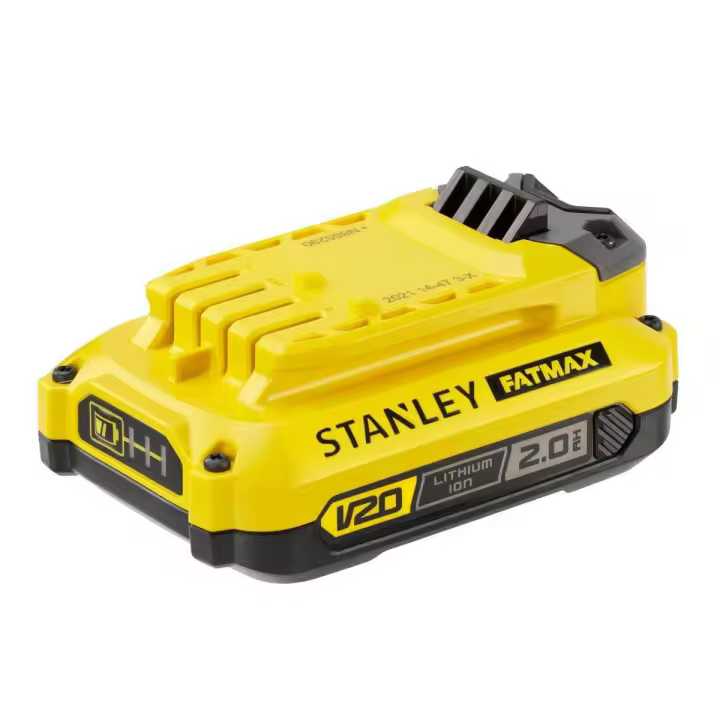 STANLEY Batería V20 Li-Ion 18V 2Ah - Potencia y Rendimiento Constante para Herramientas Eléctricas | Ideal para Prolongar la Autonomía en Proyectos Exigentes | Modelo SFMCB202-XJ - 1