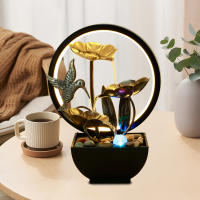 Fuente De Agua Para Mesa USB Con Piedras Naturales Y Luzes LED Fuente De Agua De Escritorio Estilo Zen Moderno Figura De Miniaturas - details 5