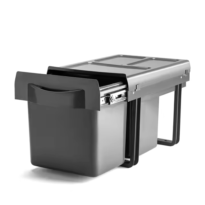 Cubo de basura Midi Ligth 2x16 Antracita. Con tirador y cierre amortiguado. H350 - 1