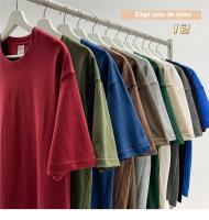 Camiseta De Algodón Para Hombre De 7.4 Oz 210gsm Color Sólido Oversized Con Mangas Cortas Estilo Casual Para El Verano Disponible Hasta 5XL - details 4