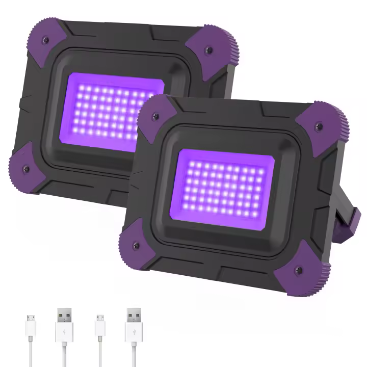 1/2PCS Lámpara De Infrarrojo LED Recargable Para Fiesta Disco Escenario Exterior IP66 Luz Negro UV Para Navidad - 1