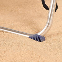 Silla playa plegable baja 5 posiciones a rayas azules y grises Aktive - details 5