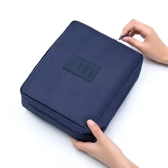 Portable Travel Makeup Bag Waterproof Multi Compartment Multifunctional Cosmetic Make Up Toiletry Organizer for Women and Girls - 1