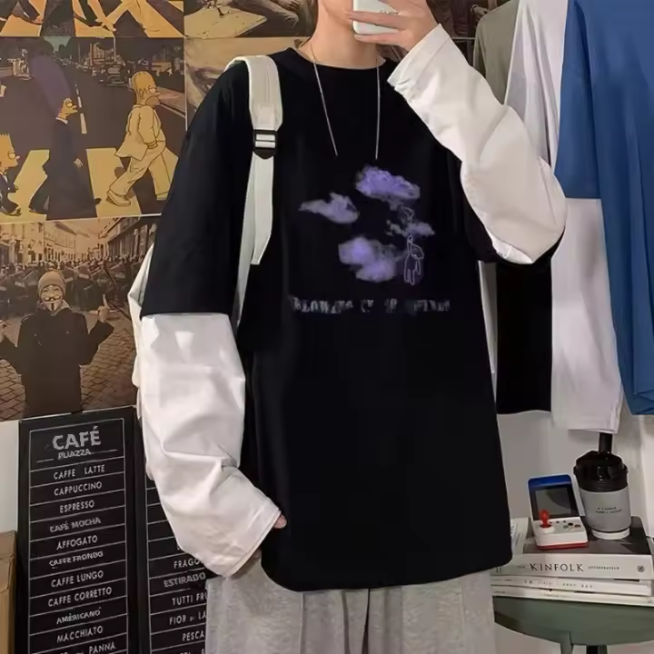 Camiseta De Manga Larga Para Hombre Estampado Anime Hip-Hop Vintage Oversize Estilo Gótico Casual Trendy Streetwear Y2k - 1