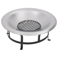 vidaXL Brasero de jardín con parrilla acero inoxidable 76 cm - details 3