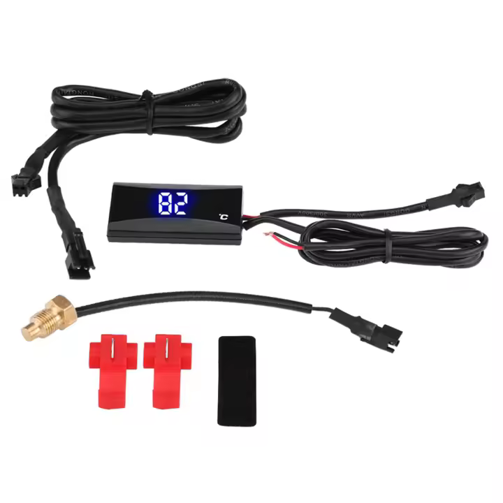 Termómetro Digital Para Motocicleta Indicador De Temperatura De Agua Luz Azul Medidor De Goma Para Vehículos De Motor - 1