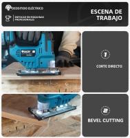 Sierra Eléctrica Curva Portátil Multifuncional Para Carpintero Sin Cable Compatible Con Batería Makita 18V Velocidad 3500RPM - details 6