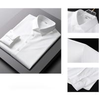 Camisa Larga Para Hombre Casual Y Moda Color Sólido No Hierro Y Resistente a Arrugas Top De Negocios Estilo Turn-down Collar - details 4