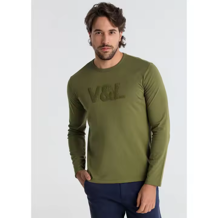 Victorio & Lucchino - Camiseta de manga larga con logo chenilla - 1