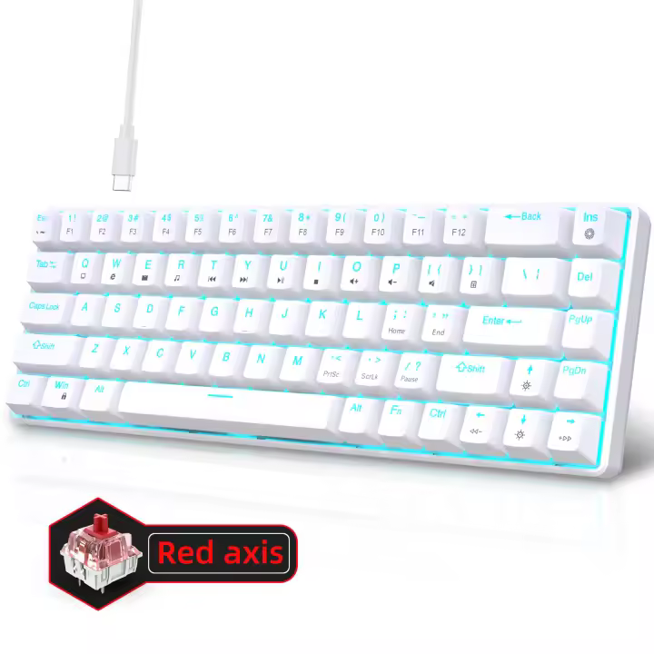 Teclado Mecánico Gaming Mini 60% Red Switch Retroiluminación LED - 1