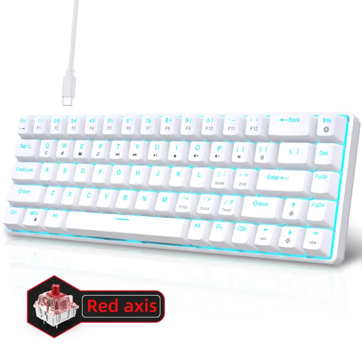 Teclado Mecánico Gaming Mini 60% Red Switch Retroiluminación LED - 1