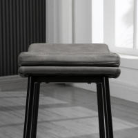 HOMCOM Conjunto de 2 Taburetes Altos de Cocina Sillas Altas de Cocina sin Respaldo con Estructura de Acero Estilo Industrial Carga 120 kg para Bar Salón Comedor - details 3