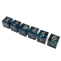 Set De 6 Poliedros Exquisitos En Resina Multicolor Retro Para Juegos De Mesa DND RPG TRPG Juguete Portátil Para Fiestas - details 10