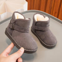 Botas De Nieve Para Niños Y Niñas Con Hebilla Y Peluche Grueso Color Sólido Botas Cortas De Tobillo Flexibles Y Cálidas Para Hombres Y Mujeres Tallas 23-36 - details 19