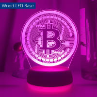 Lámpara De Noche LED De Acrílico Bitcoin Sensor Táctil Cambio De Color 7 Luces Decorativas Para Habitación Piloto Incluido - details 9
