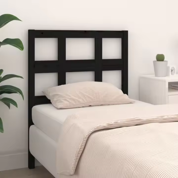 Cabecero de cama madera maciza de pino negro 95,5x4x100 cm - 1