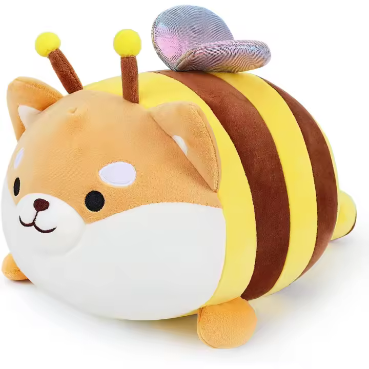 Juguetes de peluche Shiba Inuya, almohadas de animales de peluche, almohadas de peluche de perro abeja, almohadas para abrazar, lindos muñecos de peluche suaves, cojines regordetes, lindos juguetes de 14,5 pulgadas. - 1