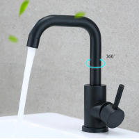 Grifo De Baño De Acero Inoxidable 304 Mezclador De Agua Caliente Y Fría Con Rotación De 360 Grados Monohandle Moderno - details 1