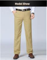 Pantalones De Verano Y Otoño Para Hombre 100% Algodón Cargo Fashion Smart Casual Sólido Café Negro Talla Alta Cierre De Cremallera - details 1