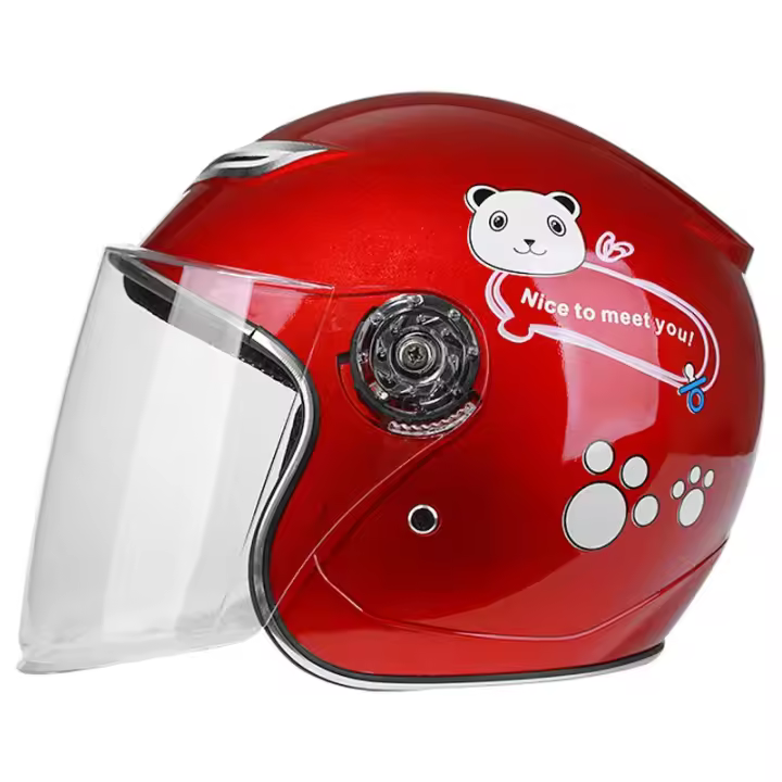 Infantil Helmet With Patrón De Dibujos Animados Láestima Cuatro Estaciones Protección Seguridad Niños Motocicleta Casco Frontal Abierto - 1