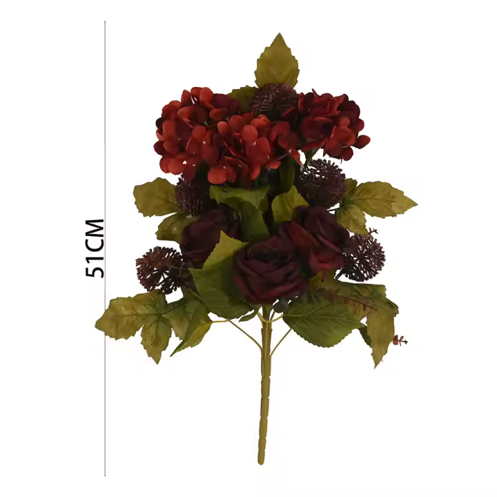 Poenia Arte Floral - Ramo de Hortensias Artificiales - 51cm - 1