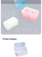Caja De Almacenamiento De Manualidades Con Tres Capas Transparentes De Plástico Caja Plegable Para Herramientas Caja De Almacenamiento Para Artesanos Estudiantes De Arte Y Costura - details 7