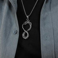 Collar Unisex De Acero Titánico Con Perla Cadena Y Pendiente Domineando Estilo Retro Moda Accesorios De Metal Para Hombres Y Mujeres - details 2