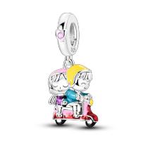 Encanto De Plata De 925 Para Pulsera Con Barco De Paseo Y Corazón Joyería Fina Para DIY Regalo Con Cuentas De Papel Y Rosas - details 181