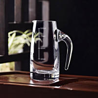 Dispensador De Whiskey Europeo De 4oz Baijiu Vaso De Vidrio Con Manija Y Escala Transparente Para Hogar Vodka Cocktails - details 4