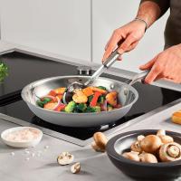 Sartén de acero inoxidable para freír carne, regalo para el hogar, cocina de inducción, estufa de gas, sartén universal de acero inoxidable sin revestimiento, sartén de acero inoxidable, cepillada, sartén para cocinar por inducción, fácil de limpiar - details 0