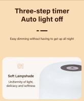 Lámpara Nocturna LED Recargable Con Control Remoto Y Interruptor Táctil Para Lectura En La Habitación Blanco RGB Ajustable Portátil - details 13