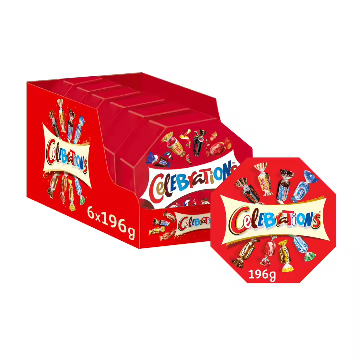 Celebrations Caja de Mix de Chocolatinas en formato Mini, chocolate Regalo 6 piezas de 196g - 1