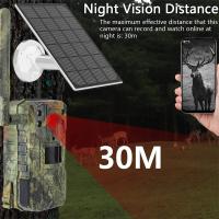 Cámara Solar impermeable para rastreo de caza, dispositivo con tarjeta SIM 4G de 4MP, 20M, detección de movimiento PIR, seguimiento de Vida Silvestre, visión nocturna de 30M - details 1