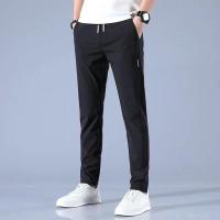 Pantalones Casuales Para Hombre De Seda De Hielo Ultrafino Transpirables Y Secado Rápido Estilo Recto Cierre Elástico Y Cómodo Para Verano - details 6