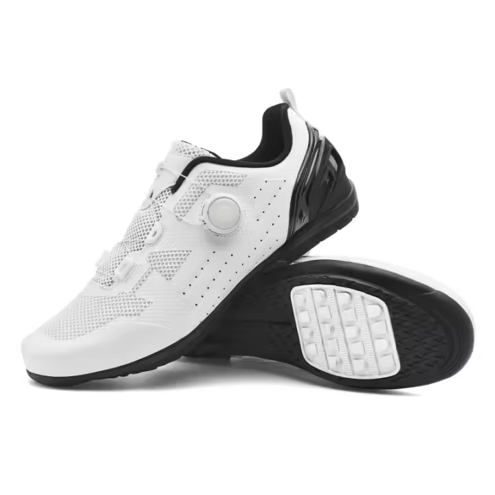 Zapatos De Ciclismo Para Hombre Y Mujer Blancos Transpirables SPD De Bloqueo Auto Racing Zapatillas De Bicicleta MTB Planas Talla 36-47 - 1