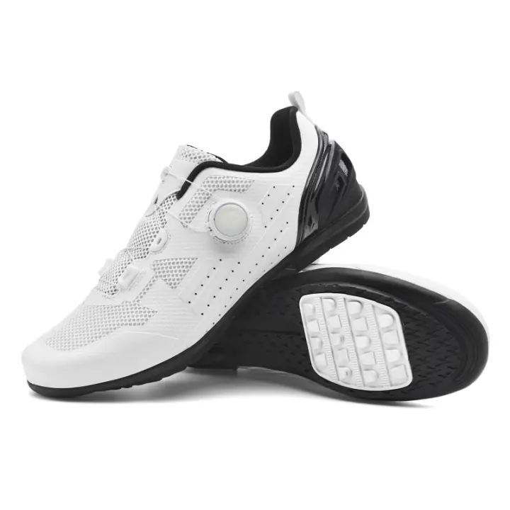 Zapatos De Ciclismo Para Hombre Y Mujer Blancos Transpirables SPD De Bloqueo Auto Racing Zapatillas De Bicicleta MTB Planas Talla 36-47 - 1