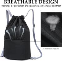 Bolsa with Cordón, Mochila de Cuerdas, Impermeable Mochila Tela, Gymsack Fácil de Doblar Para Guardarla, Bolsa de Hombre Doble - details 3