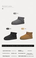 Botas De Invierno Elegantes Para Mujer Botas De Rodilla Y Tobillo Con Diseño De Luna Botas De Cuero Artificial Suela De Goma Talla Verdadera Para Adultos - details 4