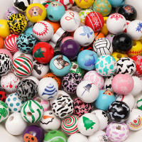 10Pcs/Bag Cuentas Redondas De Madera Impresas De 16mm Para Manualidades Joyería DIY Accesorios Para Pulseras Pendientes Collares Material Ecológico - details 1