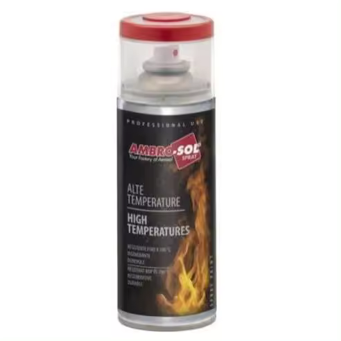 AMBRO-SOL SPRAY 400 PINTURA ALTA TEMPERATURA 700º ALUMINIO PLATA - 1