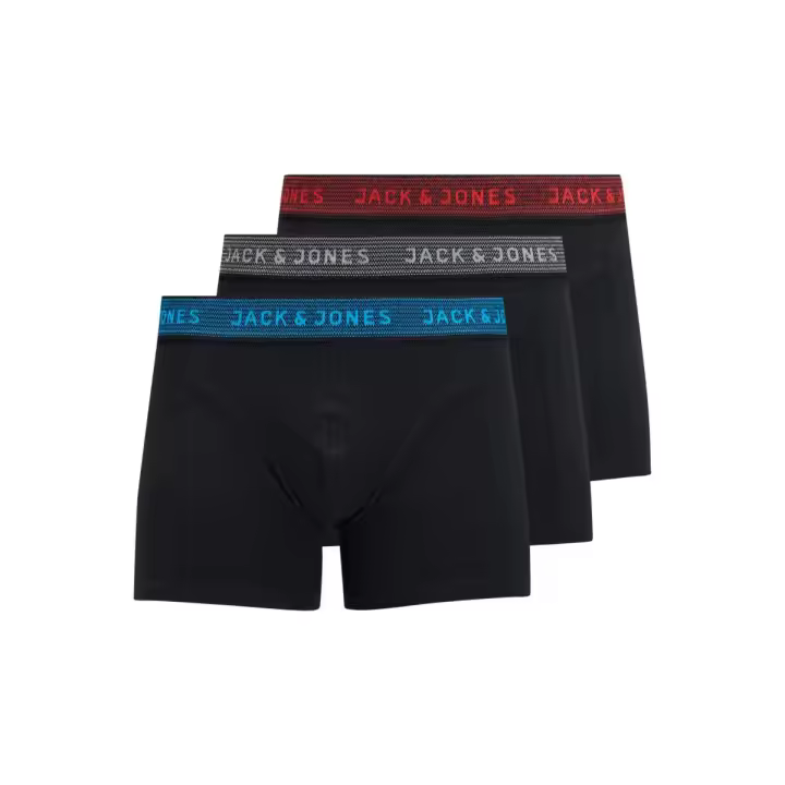Pack 3 Bóxers Jack & Jones, modelo Waistband 12127816, en color Negro - 1
