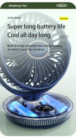 Ventilador Portátil Recargable Con Pantalla Digital LED Tiempo De 8H Luz De Colores Multicolor Ajustable 180° Montado En La Pared O Techo - details 18