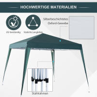 Carpa plegable para Fiestas de 2,4x2,4 m with Protección UV, plegable y portátil, incluye Bolsa de Transporte para Jardín y balcón, Maple Green - details 3